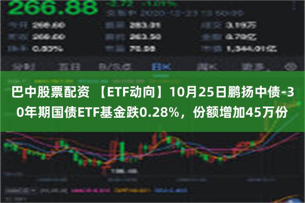 巴中股票配资 【ETF动向】10月25日鹏扬中债-30年期国债ETF基金跌0.28%，份额增加45万份