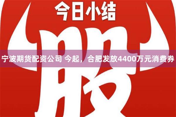 宁波期货配资公司 今起，合肥发放4400万元消费券